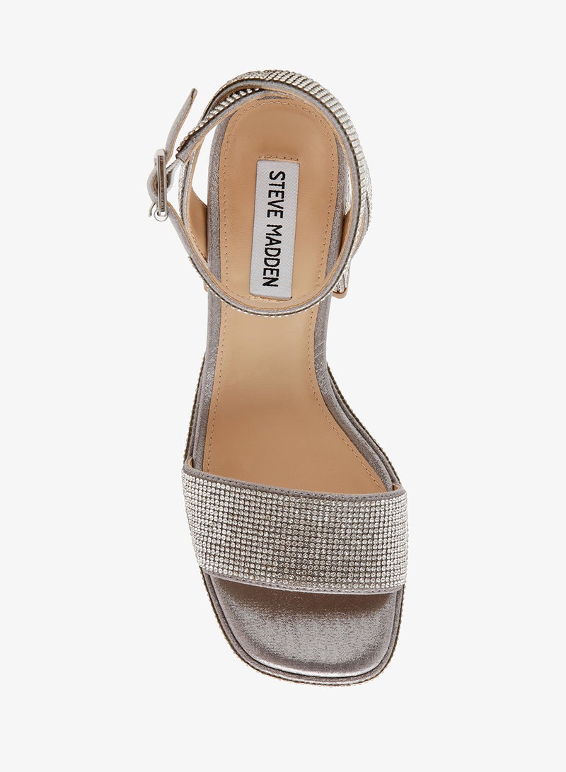 ستيف مادن صنادل بكعب مزينة بالكريستال وإبزيم معدني - Image 4